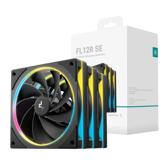 Picture of DeepCool FL12R SE 3-in-1 ARGB 120mm PWM 3 Fan Pack - Black