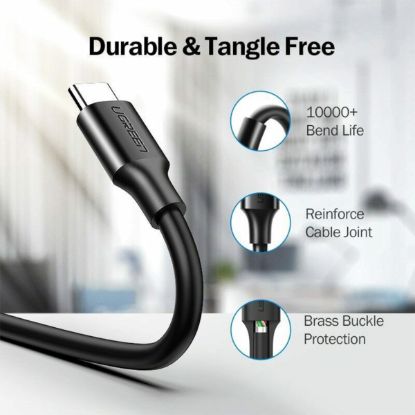 Picture of UGREEN Type-C to USB 3.0 Cable 2m – Fast Charging 3A, 5Gbps Sync – Black