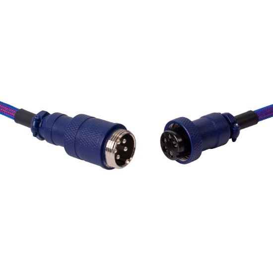 Picture of Keychron Premium Coiled Aviator USB Cable | Type-C + USB-A Adapter | Detachable Aviator Connector | 108 cm