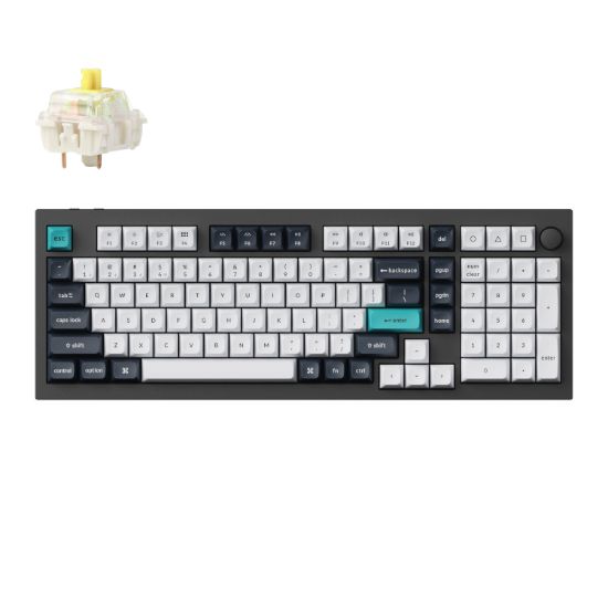 Picture of Keychron Q5 Max QMK/VIA Full-size Wireless Custom Mechanical Keyboard (Banana Switches) - Carbon Black