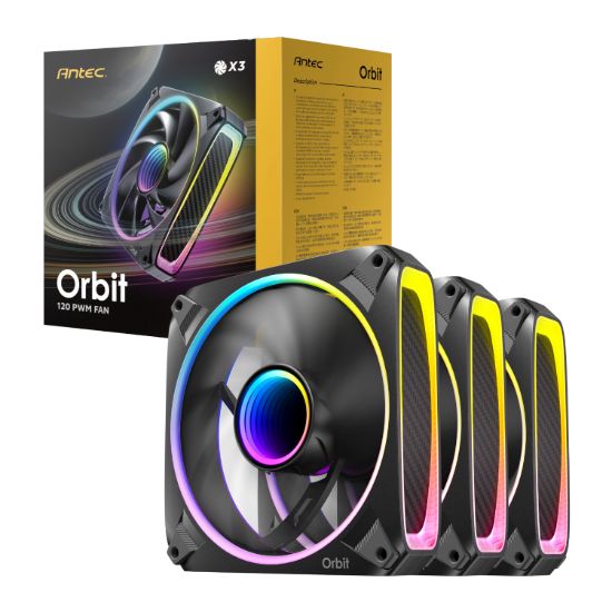 Picture of Antec ORBIT PWM 120mm ARGB Fan 3 Pack - Black