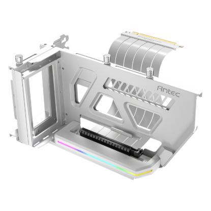 Picture of Antec SHIFT ARGB Vertical GPU Bracket with PCIe 4.0 Riser Cable – White