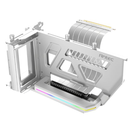 Picture of Antec SHIFT ARGB Vertical GPU Bracket with PCIe 4.0 Riser Cable – White