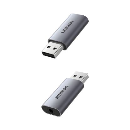 Picture of UGREEN CM383-80864 USB-A to 3.5mm Audio Jack External Sound Adapter - Silver