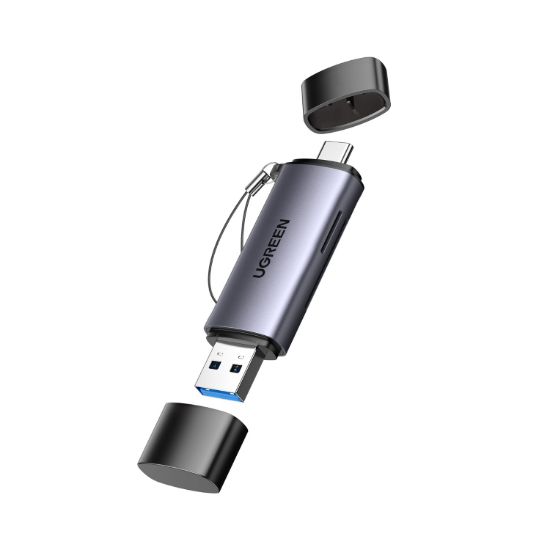 Picture of UGREEN CM185-50706 2-in-1 OTG Card Reader | Type-C | USB-A - Silver