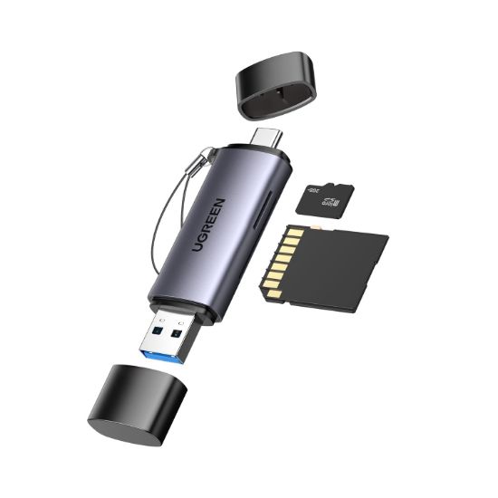 Picture of UGREEN CM185-50706 2-in-1 OTG Card Reader | Type-C | USB-A - Silver
