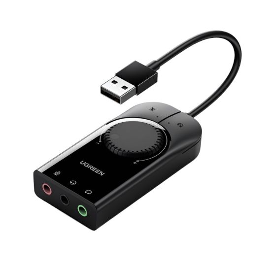 Picture of UGREEN CM129-40964 USB-A to 3.5mm External Stereo Sound Adapter - Black