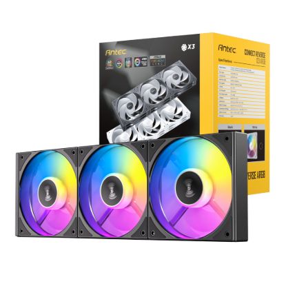 Picture of Antec Connect 120 Reverse ARGB PWM Fan 3 Pack - Black