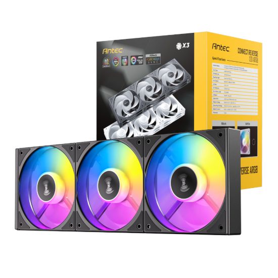 Picture of Antec Connect 120 Reverse ARGB PWM Fan 3 Pack - Black