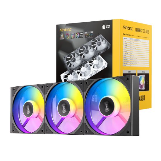 Picture of Antec Connect 120 ARGB PWM Fan 3 Pack - Black