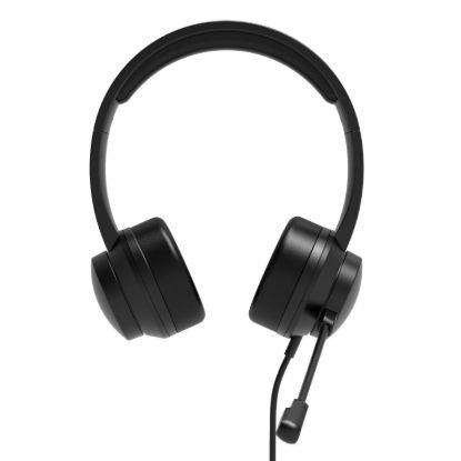 Picture of Port Connect USB Headset 1.8m Cable with Mic and Padded/Soft Cushions Black