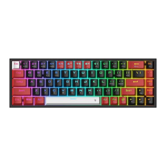 Picture of REDRAGON Castor Pro 68Key Wireless Red|Black|White KeyCap Bluetooth RGB Red Switch - Black|Red