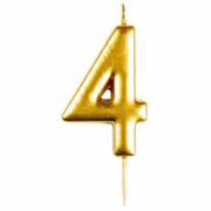 Picture of Casey 10cm Gold Numerical Birthday Candle Nr.4