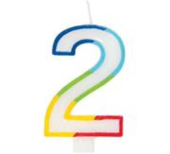 Picture of Casey 7cm Multicolor Numerical Birthday Candle Nr.2