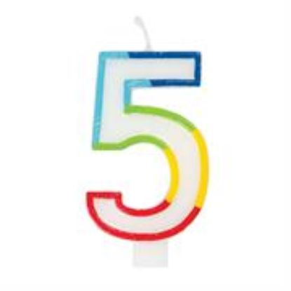 Picture of Casey 7cm Multicolor Numerical Birthday Candle Nr.5