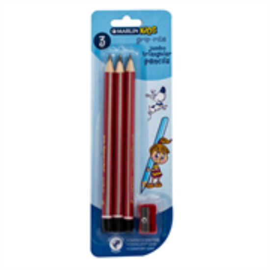 Picture of Marlin Scribbler HB Pencil Black and Silver Striped Box 12