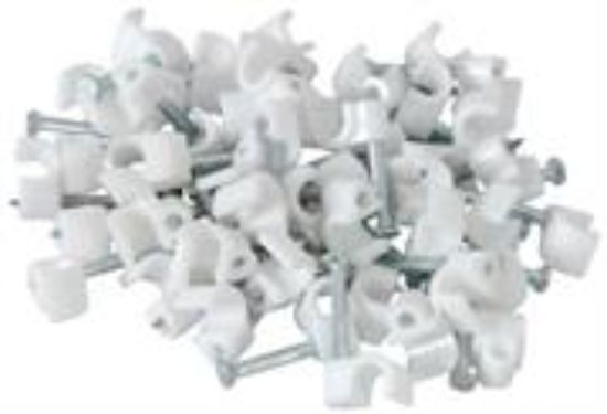 Picture of Noble Round Cable Clips 7mm White 100 Pieces per pack