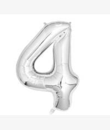 Picture of Casey 102cm Silver Balloon Number 4