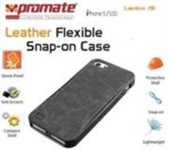 Picture of Promate Black Lanko iPhone 5 Hand-Crafted Leather Case