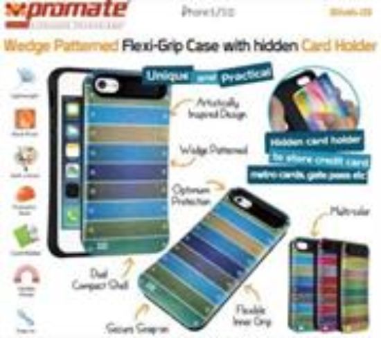 Picture of Promate Pink Slab iPhone 5 Wedge Patterned FlexiGrip Case
