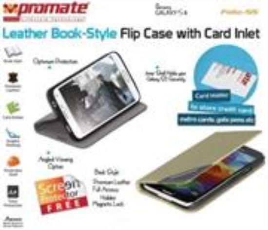Picture of Promate Gold Folio S5 Bookcover with inside card pocket