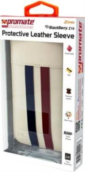 Picture of Promate White Zino BlackBerry Z10 Protective Leather Sleeve