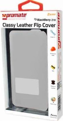 Picture of Promate White  Zemi BlackBerry Z10 Classy Leather Flip Cover