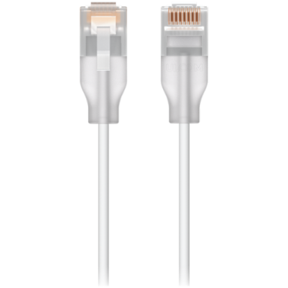 Picture of UBIQUITI Ubiquiti UACC-Cable-Patch-EL-2M-W Nano-thin patch cable with 2.5 GbE support designed to show Etherlighting effects