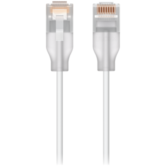 Picture of UBIQUITI Ubiquiti UACC-Cable-Patch-EL-2M-W Nano-thin patch cable with 2.5 GbE support designed to show Etherlighting effects
