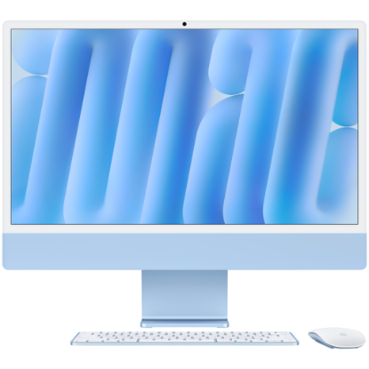 Picture of APPLE 24-inch iMac with Retina 4.5K display: Apple M4 chip with 10‑core CPU and 10‑core GPU, 16GB, 512GB SSD - Blue,Model A3137