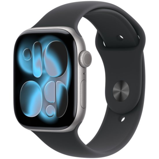 Picture of APPLE Apple Watch Series 11 GPS + Cellular 46mm Space Grey Aluminium Case with Black Sport Band - M/L,Model A3337