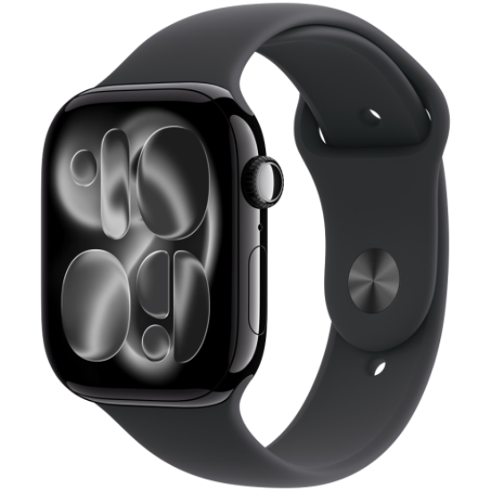 Picture of APPLE Apple Watch Series 11 GPS + Cellular 46mm Jet Black Aluminium Case with Black Sport Band - S/M,Model A3337