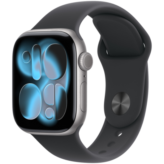 Picture of APPLE Apple Watch Series 11 GPS + Cellular 42mm Space Grey Aluminium Case with Black Sport Band - M/L,Model A3335