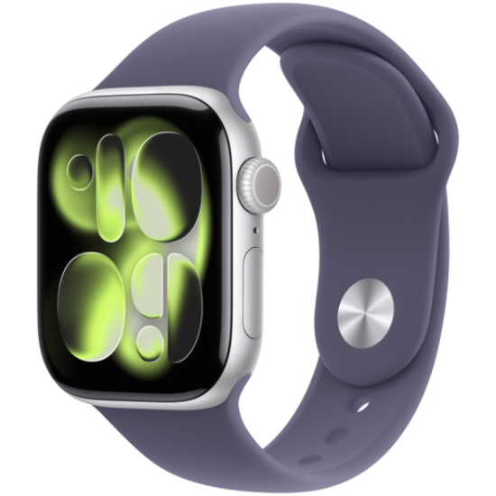 Picture of APPLE Apple Watch Series 11 GPS 42mm Silver Aluminium Case with Purple Fog Sport Band - M/L,Model A3331