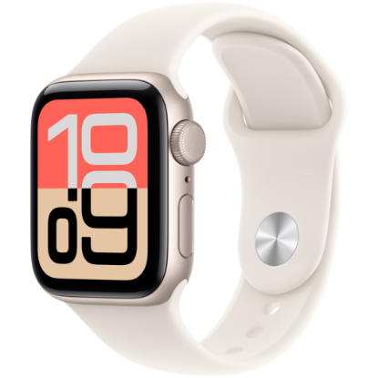 Picture of APPLE Apple Watch SE 3 GPS 40 mm Starlight Aluminium Case with Starlight Sport Band-M/L,Model A3324