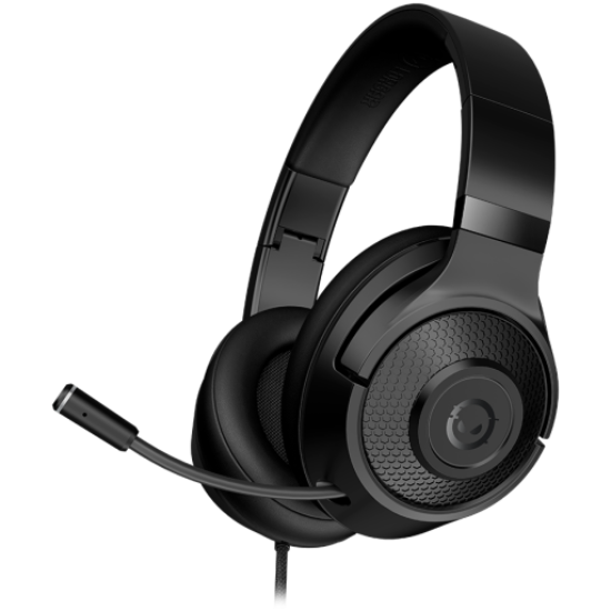 Picture of LORGAR LORGAR Noah 101, Gaming headset with microphone, 3.5mm jack connection, cable length 2m, foldable design, PU leather ear pads, size: 185*195*80mm, 0.245kg, black