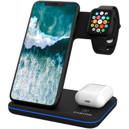 Picture of CANYON CANYON wireless charger WS-303 15W 3in1 Black