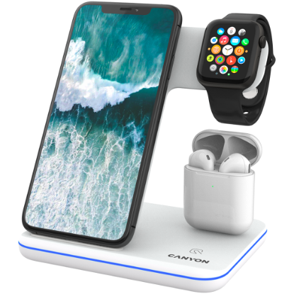 Picture of CANYON CANYON wireless charger WS-302 15W 3in1 White