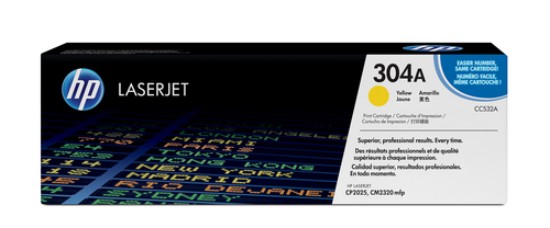 Picture of HP 304A COLOR LASERJET CP2025 YELLOW PRINT TONER CARTIDGE PRINTS APPROXIMATELY 2 800 PGS USING THE SO/IEC 19798 YIELD STANDARD
