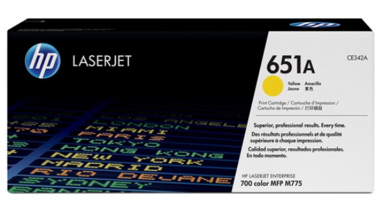 Picture of HP 651A LASERJET ENTERPRISE 700 COLOR MFP M775 SERIES YELLOW PRINT TONER CATRIDGE