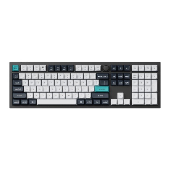 Picture of Keychron Q6 Max 100% Full Assembled Knob Red Switch Hot-Swap Gateron Jupiter RGB Wireless Keyboard - Black