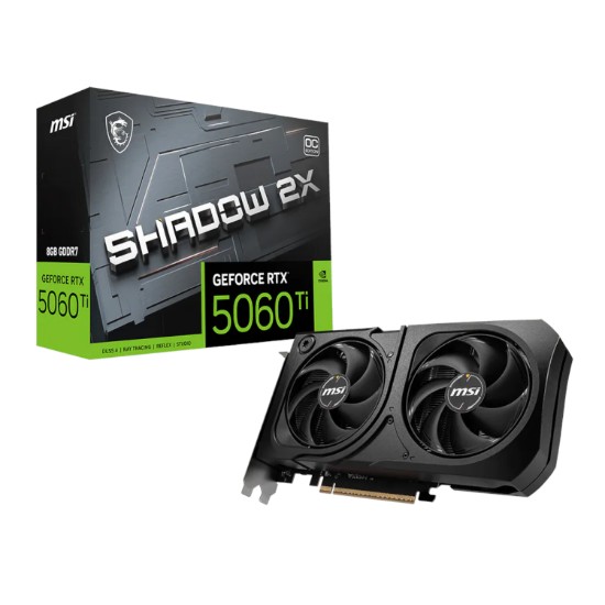 Picture of MSI GeForce RTX 5060 Ti SHADOW 2X OC PLUS 128-bit GDDR7 8GB Graphics Card