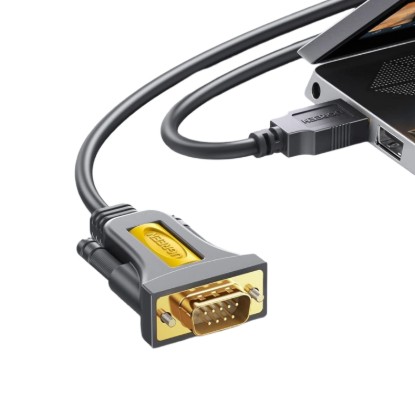 Picture of UGREEN USB 2.0 to RS-232 Serial Adapter Cable (USB-A Male to DB9 Male)-Black
