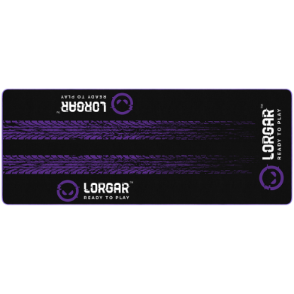 Picture of LORGAR LORGAR RX1FM, Sim Racing Floor Mat Advanced, Stitched edge, 1,700X700X3 mm, Black/purple