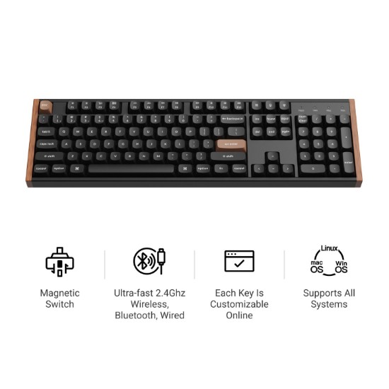 Picture of Keychron K10 HE 100% Wireless Magnetic Gaming Keyboard Nebula Switches – Black