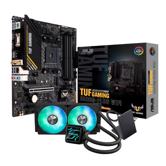 Picture of Asus TUF Gaming A520M-PLUS WiFi AM4 and Asus Prime LC 240 ARGB Liquid CPU Cooler Bundle