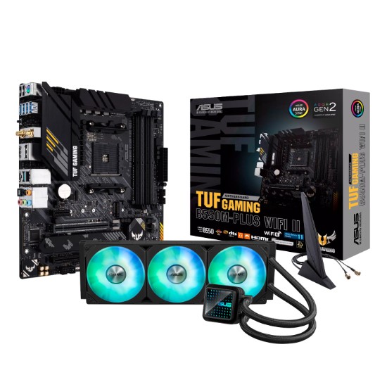 Picture of Asus TUF GAMING B550M-PLUS WIFI II and Asus Prime LC 360 ARGB Liquid CPU Cooler Bundle