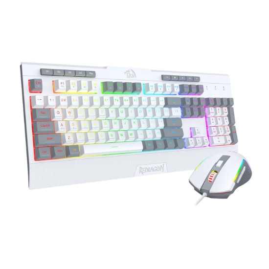 Picture of Redragon S151 Wired RGB Gaming Keyboard and Mouse Combo - White and Grey