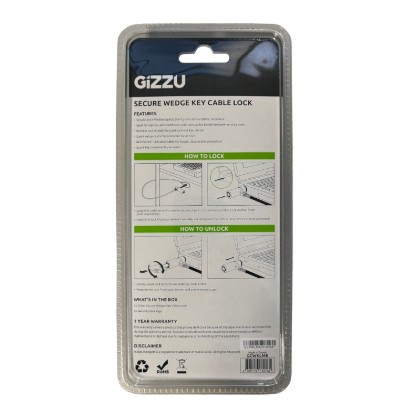 Picture of GIZZU 1.8m Wedge Cable Lock