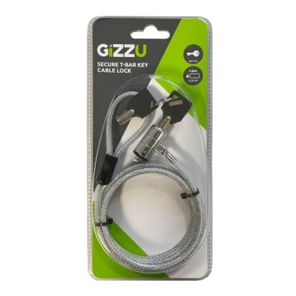 Picture of GIZZU 1.8m T-Bar Laptop Cable Lock Master Key Compatible